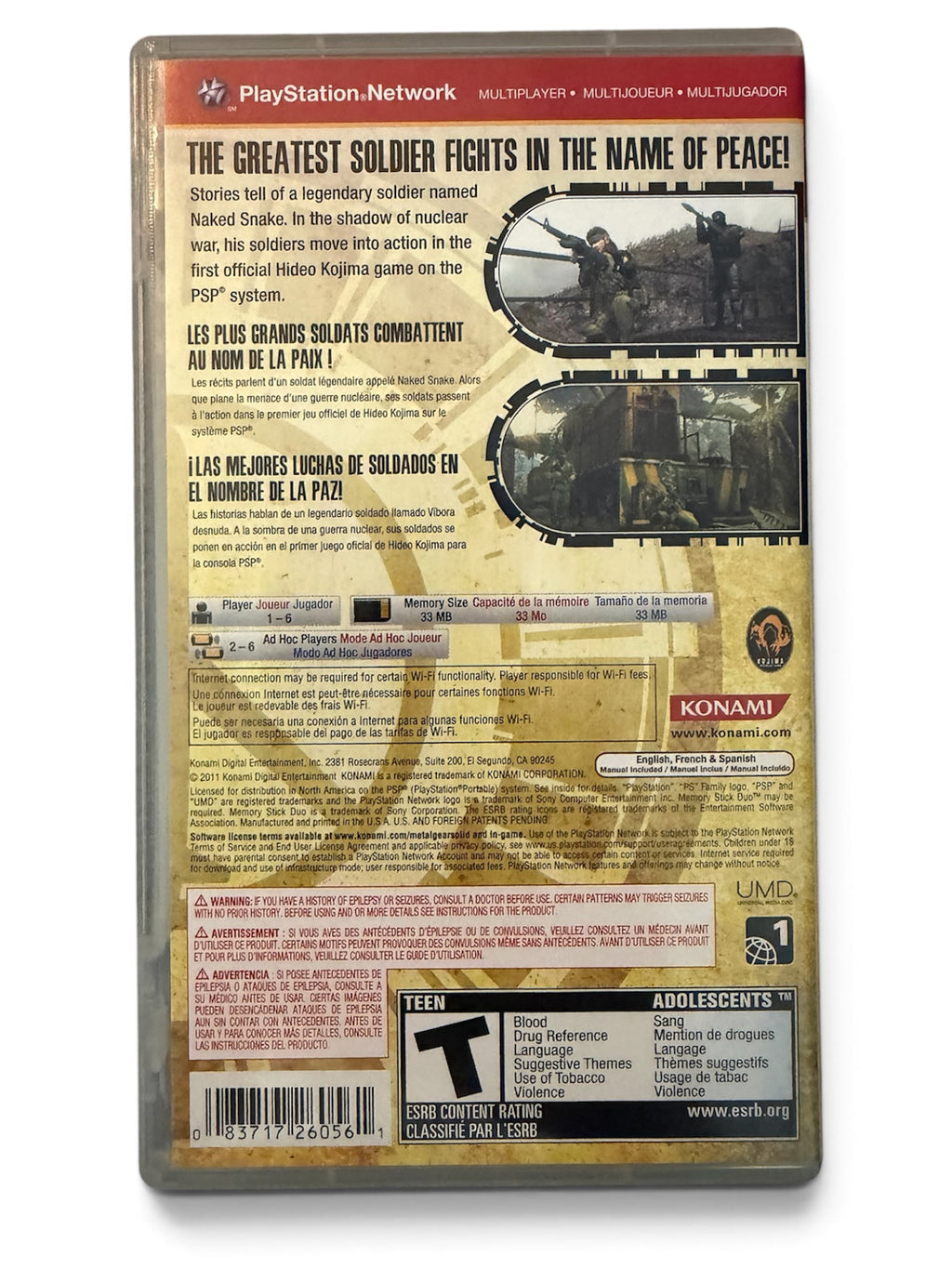 Metal Gear Solid: Peace Walker PSP