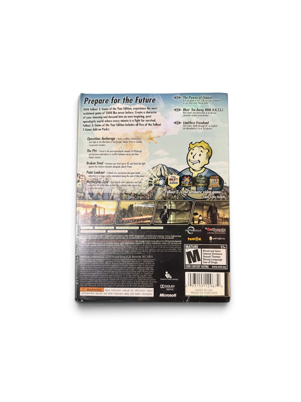 Fallout 3 Game of Year Edition XBOX 360 CIB & Slip Cover Resealed